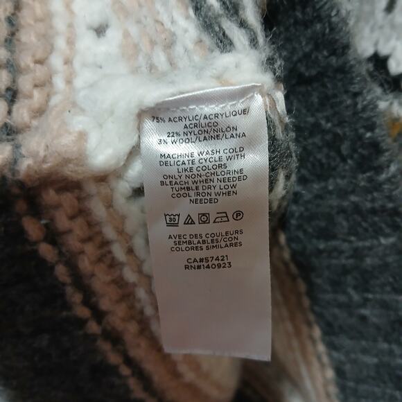 Ann Taylor Loft Sweater Womens Size Small Striped Gray Beige Wool Blend - Picture 5 of 6